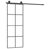 vidaXL Schuifdeur met beslag 76x205 cm ESG-glas en aluminium