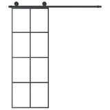 vidaXL Schuifdeur met beslag 76x205 cm ESG-glas en aluminium