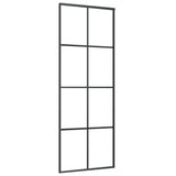 vidaXL Schuifdeur met beslag 76x205 cm ESG-glas en aluminium
