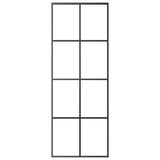 vidaXL Schuifdeur met beslag 76x205 cm ESG-glas en aluminium