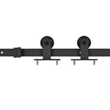 vidaXL Schuifdeur met beslag 76x205 cm ESG-glas en aluminium
