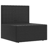 vidaXL Tuinmiddenbank met kussens poly rattan zwart