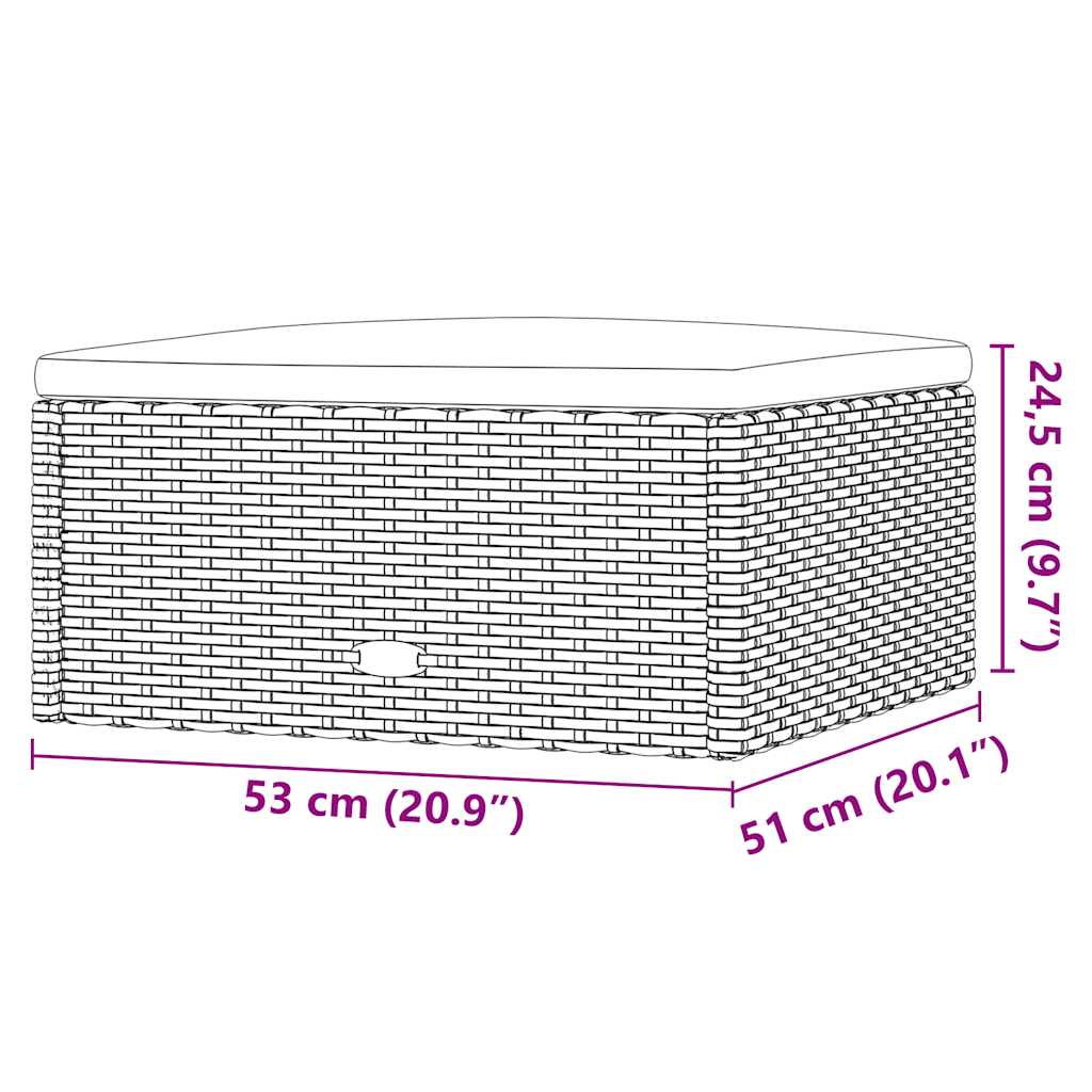 vidaXL 5-delige Loungeset met kussens poly rattan zwart