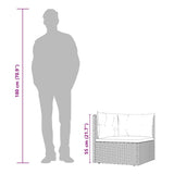 vidaXL 5-delige Loungeset met kussens poly rattan zwart