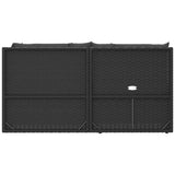 vidaXL 5-delige Loungeset met kussens poly rattan zwart