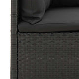 vidaXL 5-delige Loungeset met kussens poly rattan zwart