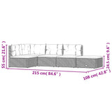 vidaXL 5-delige Loungeset met kussens poly rattan zwart