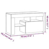 vidaXL Nachtkastjes 2 st LED-verlichting 70x36,5x40 cm wit