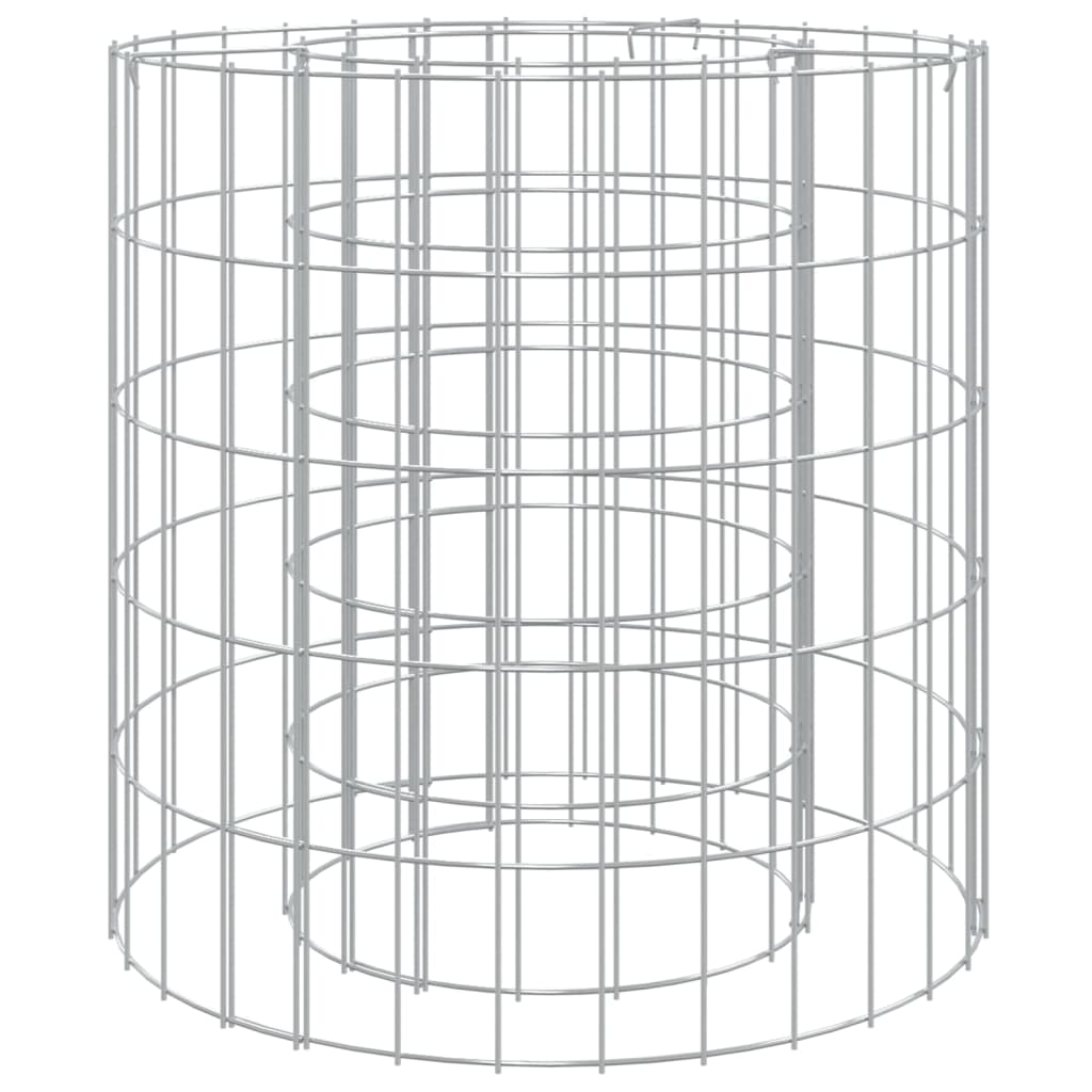 vidaXL Gabion Fire Pit Ø 50 cm Galvanized Iron