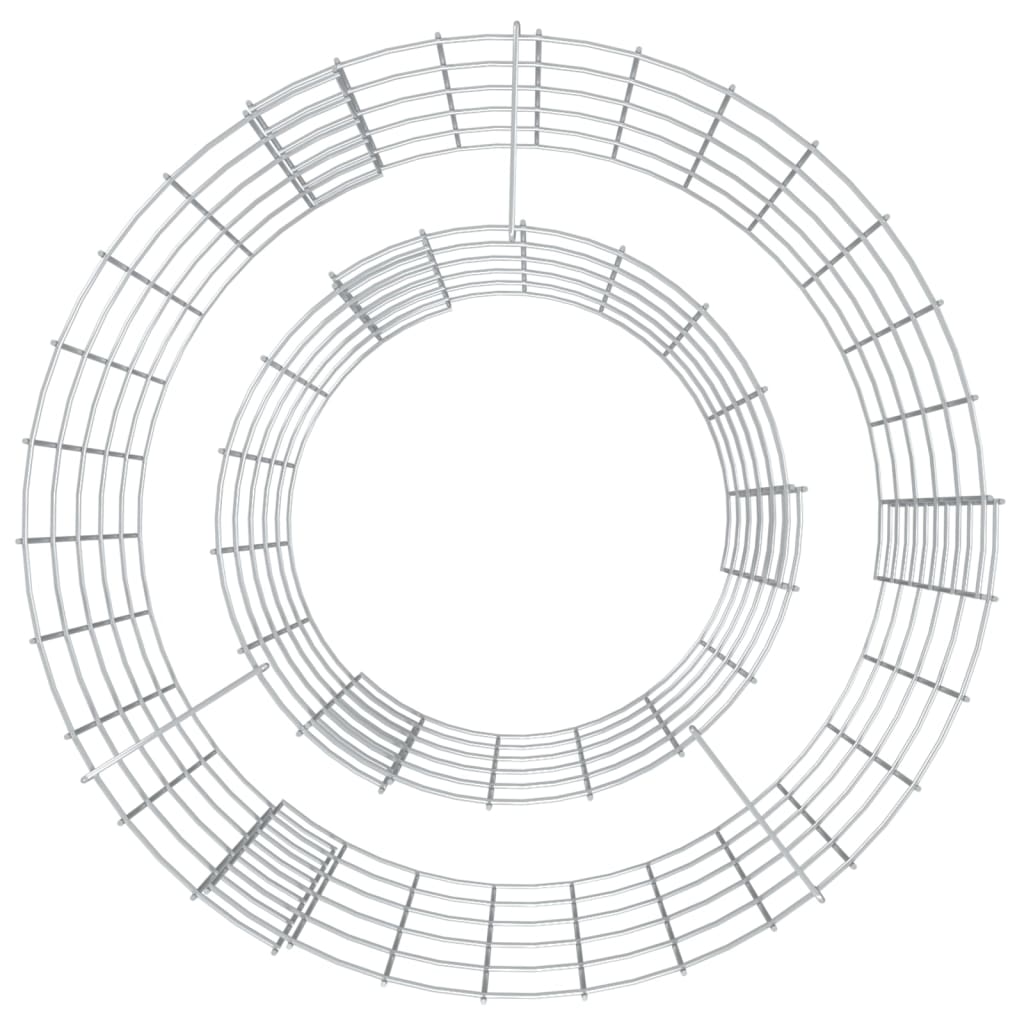 vidaXL Gabion Fire Pit Ø 50 cm Galvanized Iron
