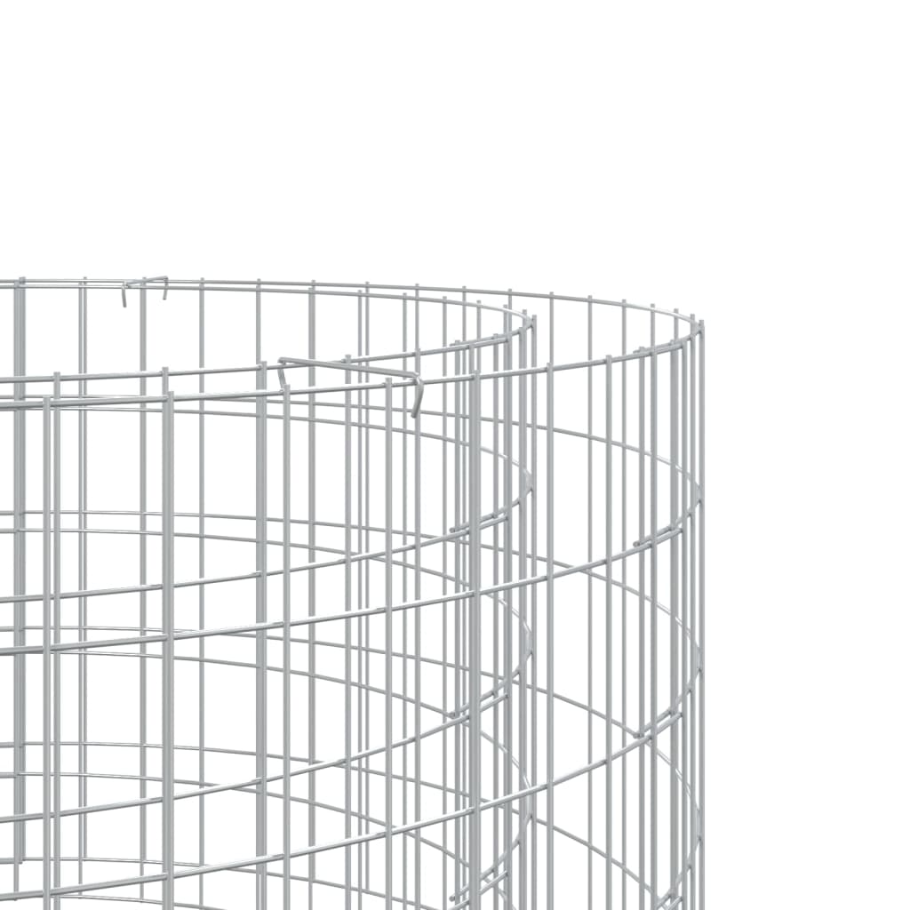 vidaXL Gabion Fire Pit Ø 50 cm Galvanized Iron