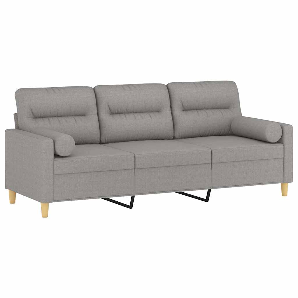 vidaXL Three-Seater Sofa with Cushions 210 cm Fabric Dark Grey