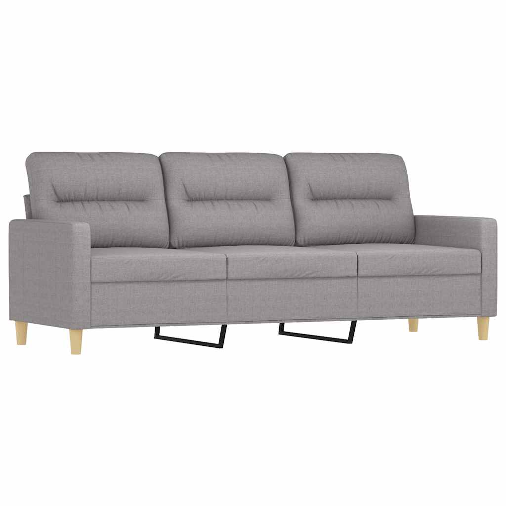 vidaXL Three-Seater Sofa with Cushions 210 cm Fabric Dark Grey
