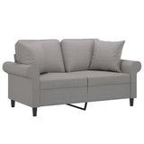vidaXL Two-seater Sofa with Cushions 120 cm Fabric Dark Grey