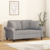 vidaXL Two-seater Sofa with Cushions 120 cm Fabric Dark Grey