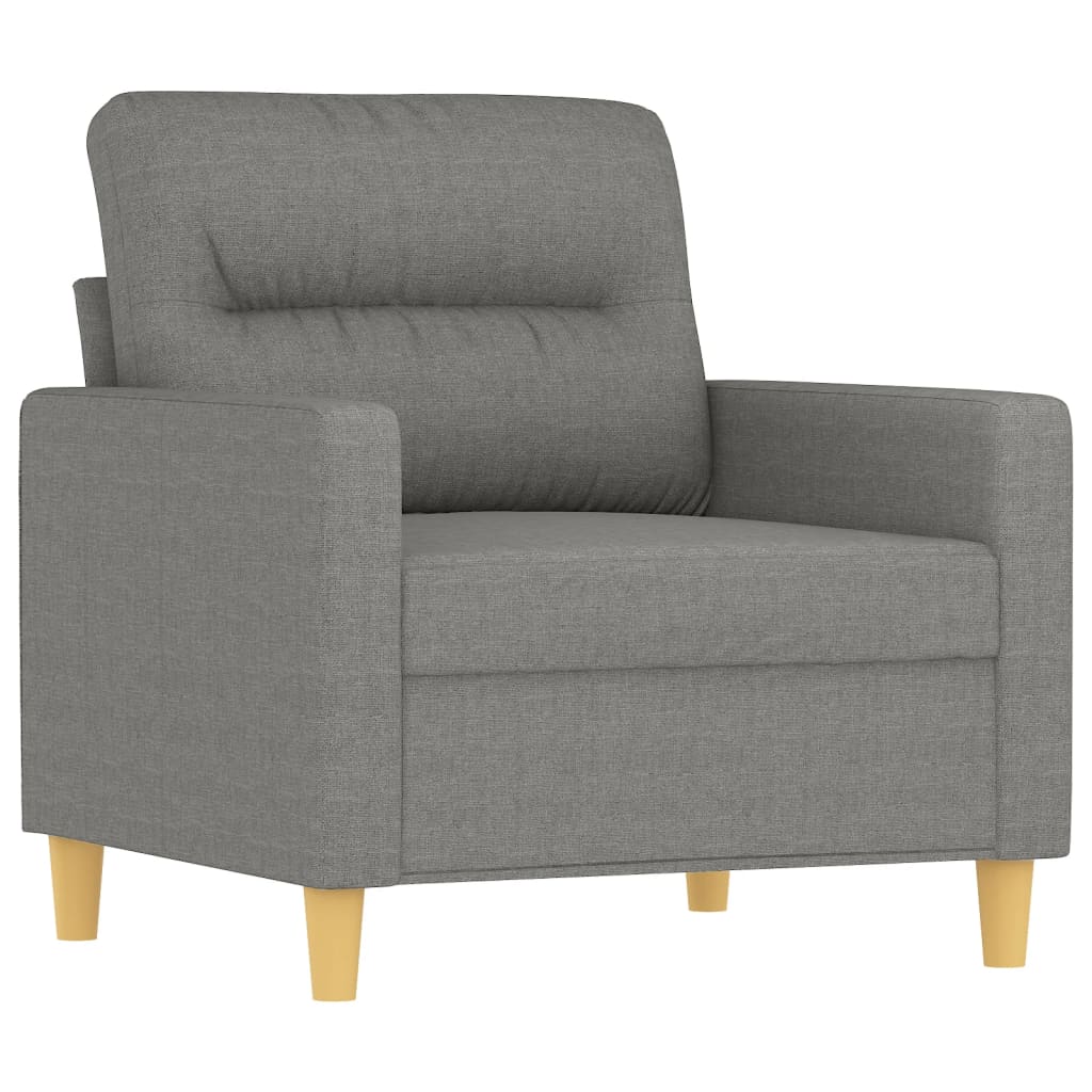 vidaXL Fauteuil met voetenbank 60 cm stof lichtgrijs