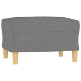 vidaXL Fauteuil met voetenbank 60 cm stof lichtgrijs