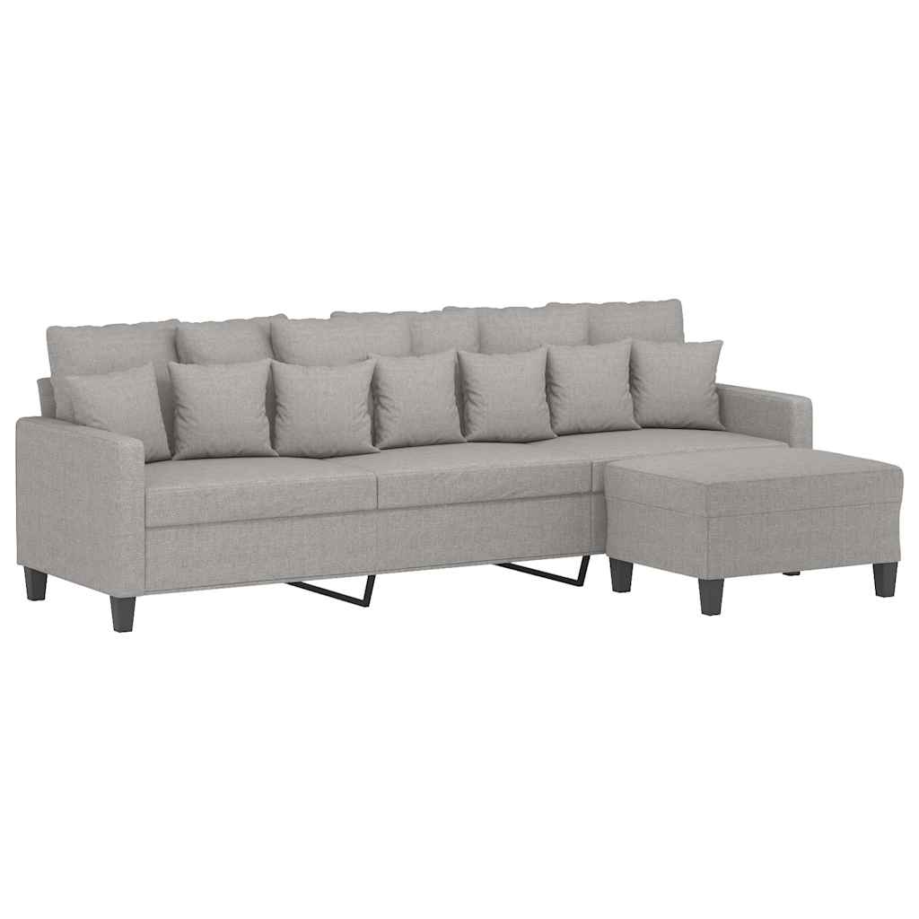vidaXL Fauteuil met voetenbank 60 cm stof donkergrijs