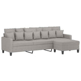 vidaXL Fauteuil met voetenbank 60 cm stof donkergrijs