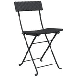 vidaXL Bistro Chairs 4 pcs foldable poly rattan and steel black