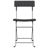 vidaXL Bistro Chairs 4 pcs foldable poly rattan and steel black