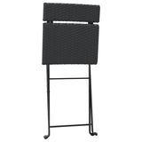 vidaXL Bistro Chairs 4 pcs foldable poly rattan and steel black