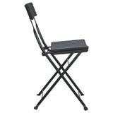 vidaXL Bistro Chairs 4 pcs foldable poly rattan and steel black