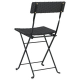 vidaXL Bistro Chairs 4 pcs foldable poly rattan and steel black
