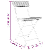 vidaXL Bistro Chairs 4 pcs foldable poly rattan and steel black