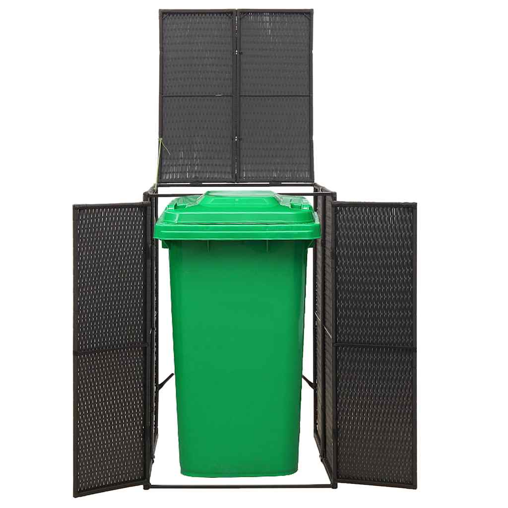 vidaXL Containerberging enkel 70x80x117 cm poly rattan zwart