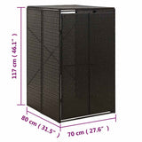 vidaXL Containerberging enkel 70x80x117 cm poly rattan zwart