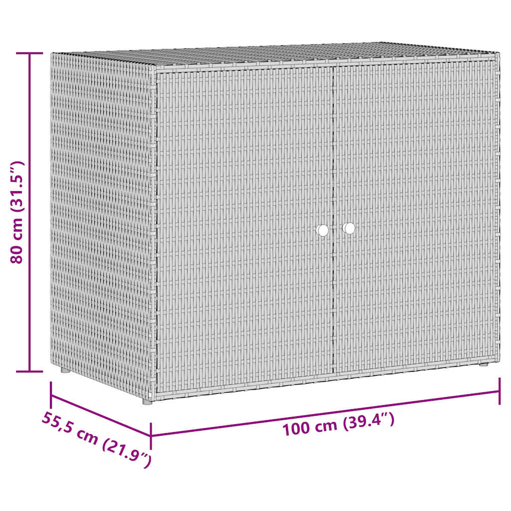 vidaXL Tuinkast Zwart 100x55,5x80 cm Poly Rattan