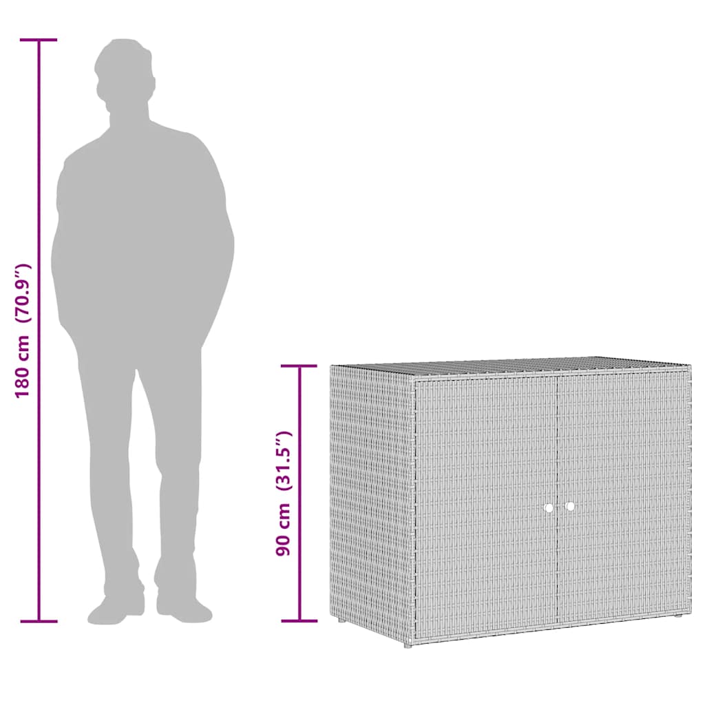 vidaXL Tuinkast Zwart 100x55,5x80 cm Poly Rattan