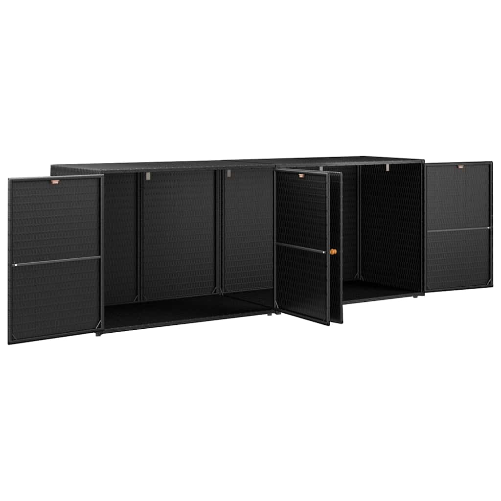 vidaXL Tuinkast Zwart 198x55,5x80 cm Poly Rattan