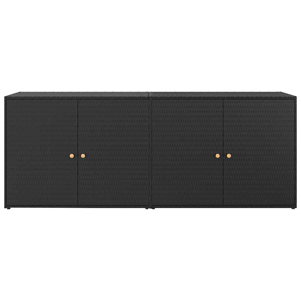 vidaXL Tuinkast Zwart 198x55,5x80 cm Poly Rattan
