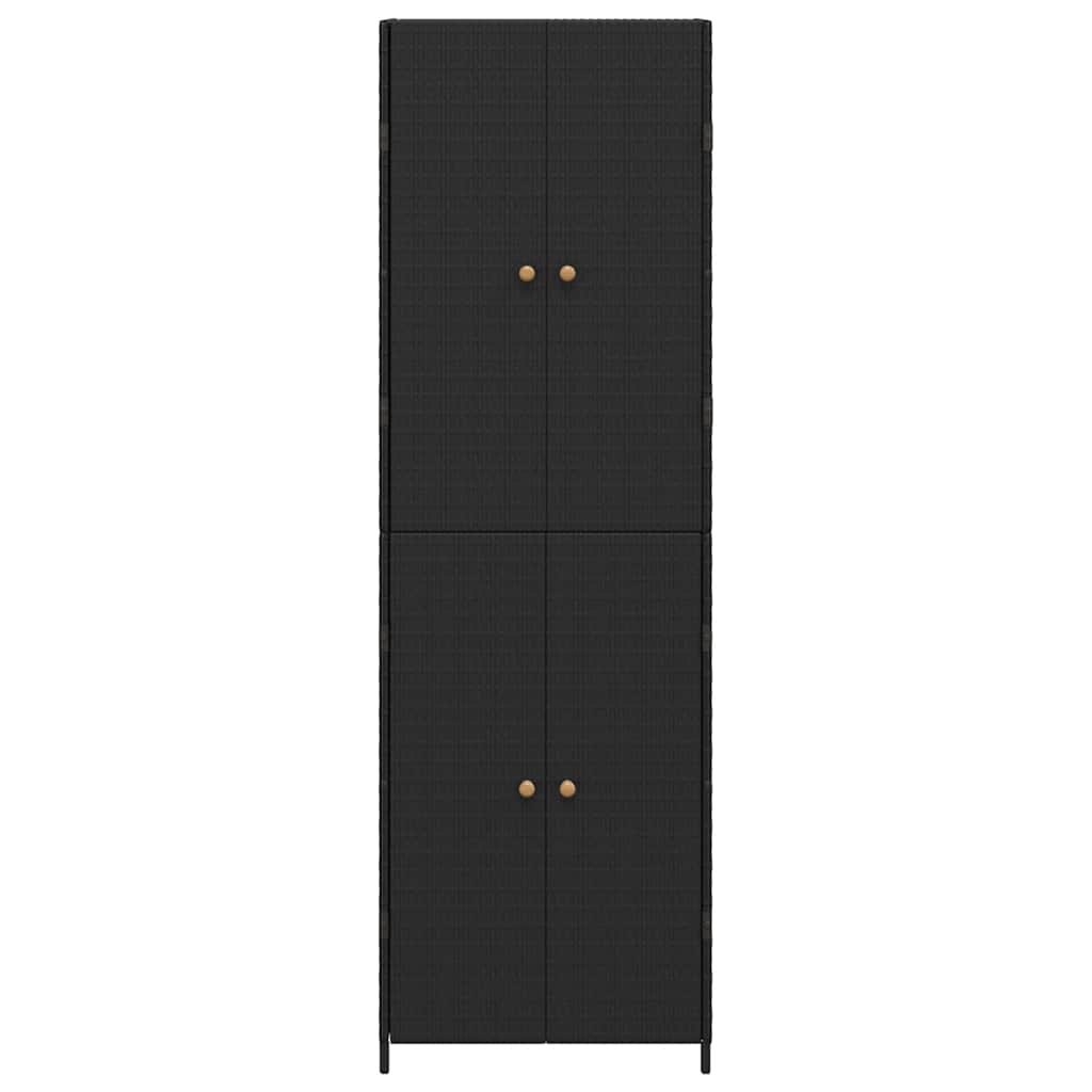 vidaXL Tuinkast 59x40x180 cm poly rattan zwart