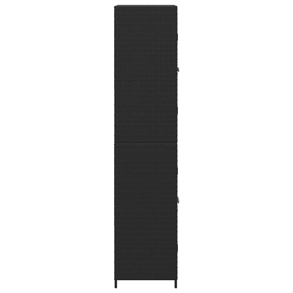 vidaXL Tuinkast 59x40x180 cm poly rattan zwart