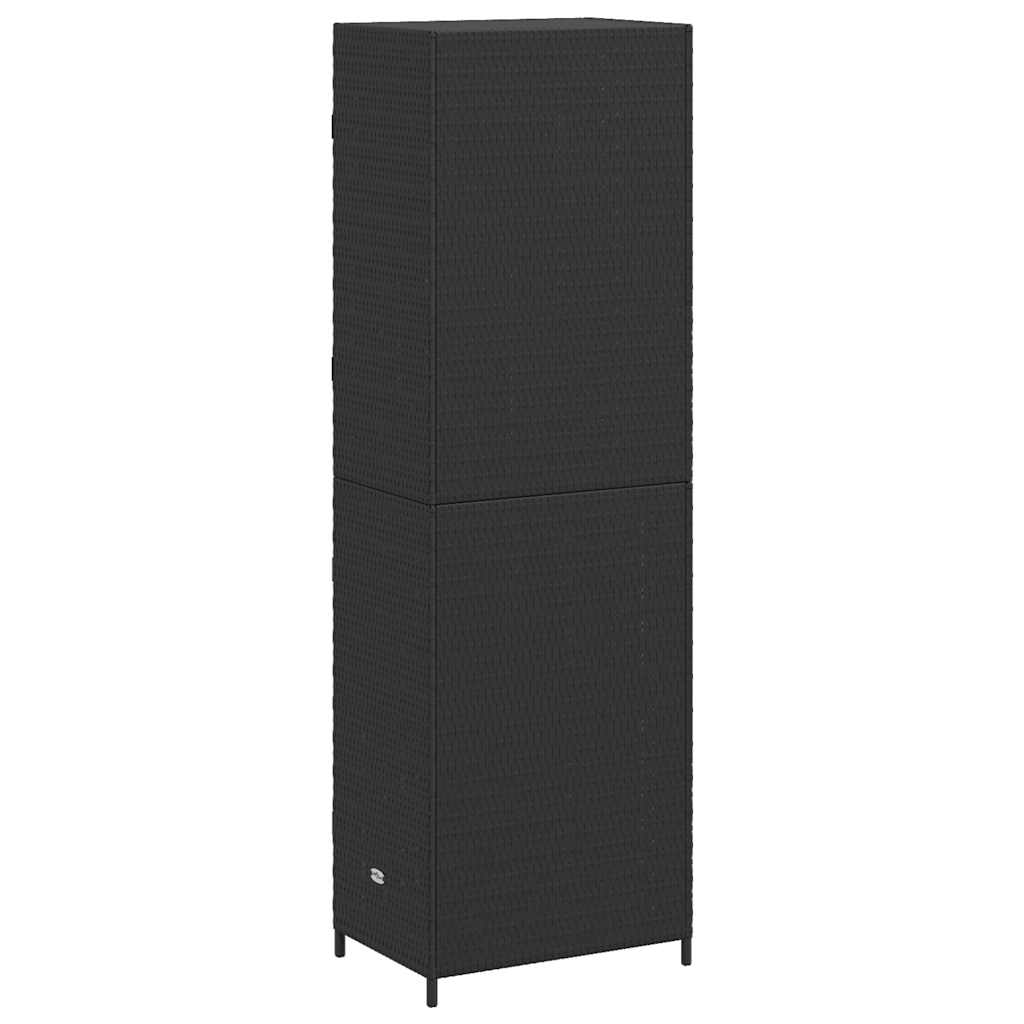 vidaXL Tuinkast 59x40x180 cm poly rattan zwart