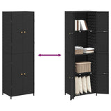 vidaXL Tuinkast 59x40x180 cm poly rattan zwart