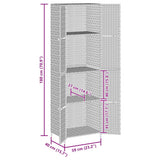 vidaXL Tuinkast 59x40x180 cm poly rattan zwart