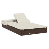 vidaXL Ligbed 2-persoons met dak 213x118x97 cm poly rattan bruin
