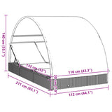 vidaXL Ligbed 2-persoons met rond dak 211x112x140 cm poly rattan bruin