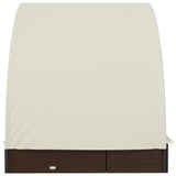 vidaXL Ligbed 2-persoons met rond dak 211x112x140 cm poly rattan bruin