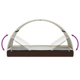 vidaXL Ligbed 2-persoons met rond dak 211x112x140 cm poly rattan bruin