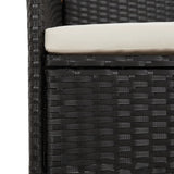 vidaXL Tuinstoelen 2 st met kussens poly rattan zwart