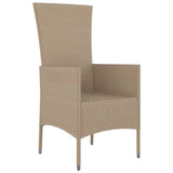 vidaXL Tuinstoelen 2 st met kussens poly rattan beige