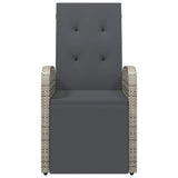 vidaXL Tuinstoelen 2 st verstelbaar met kussens poly rattan grijs