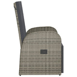 vidaXL Tuinstoelen 2 st verstelbaar met kussens poly rattan grijs
