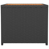 vidaXL Salontafel met houten blad poly ratten en acaciahout zwart