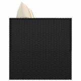 vidaXL Lounge Bed with Cushions Poly Rattan Black